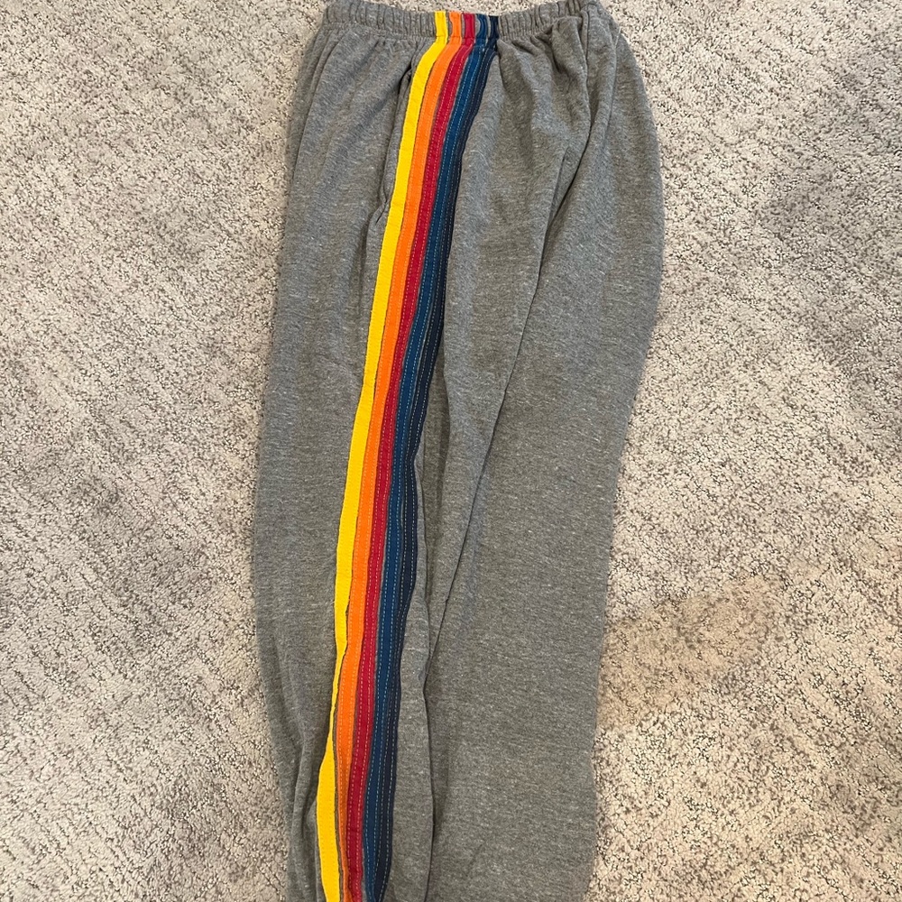 AVIATOR NATION 5 STRIPE UNSEX SWEATPANTS MEDIUM NWOT